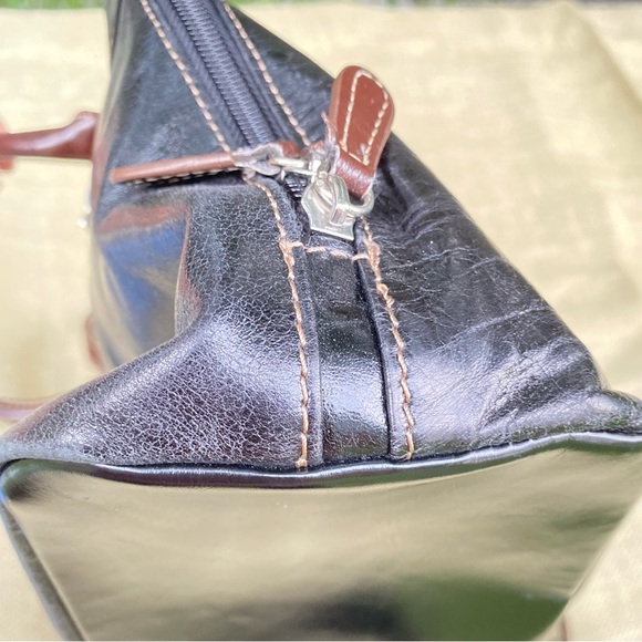 GIANI BERNINI Black/ Brown  Leather Crossbody Bag Purse - Picture 4 of 17